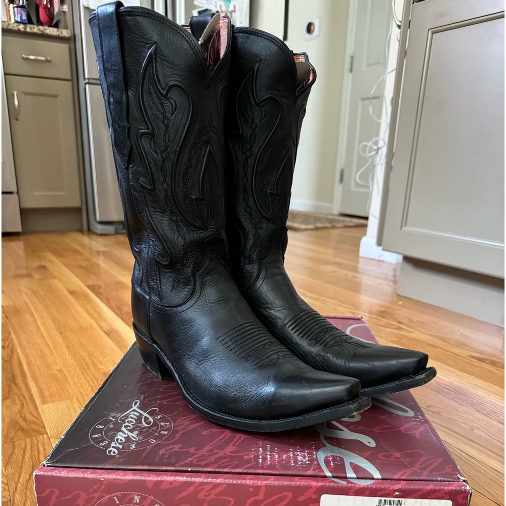 Lucchese Black Ranch Hand Boots. M1006.S54 Basically new in the box.